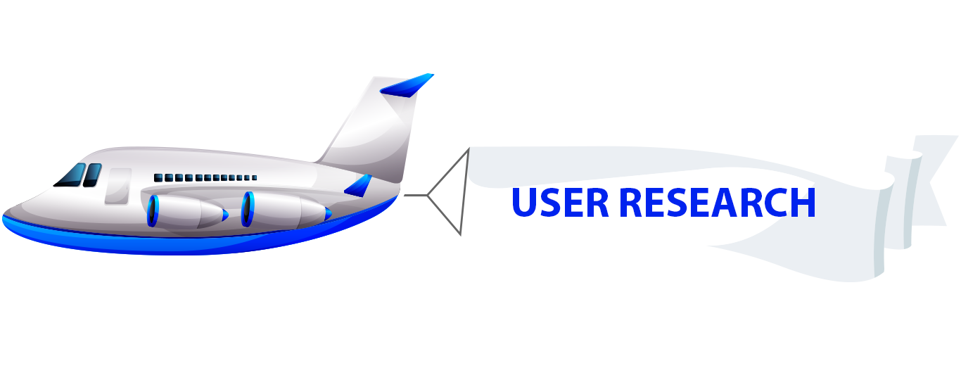 Plane displaying User Research
